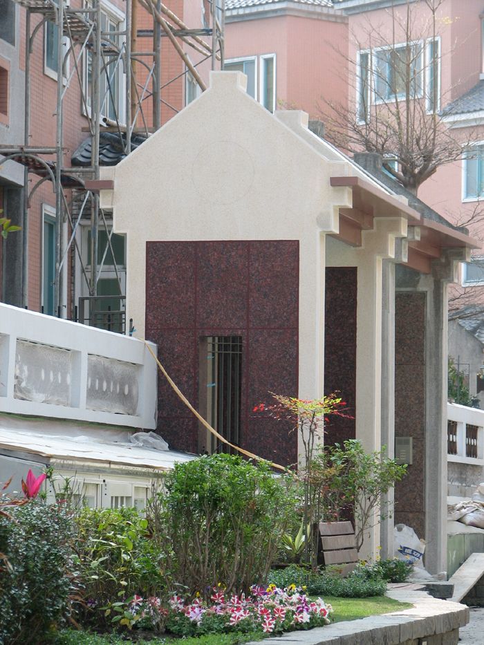 工程案例-18-高雄別墅型透天厝建案大門- 遮雨棚造型美化工程-仿石材塗料/凰鼎工程-專業仿石多彩塗料/原料供應